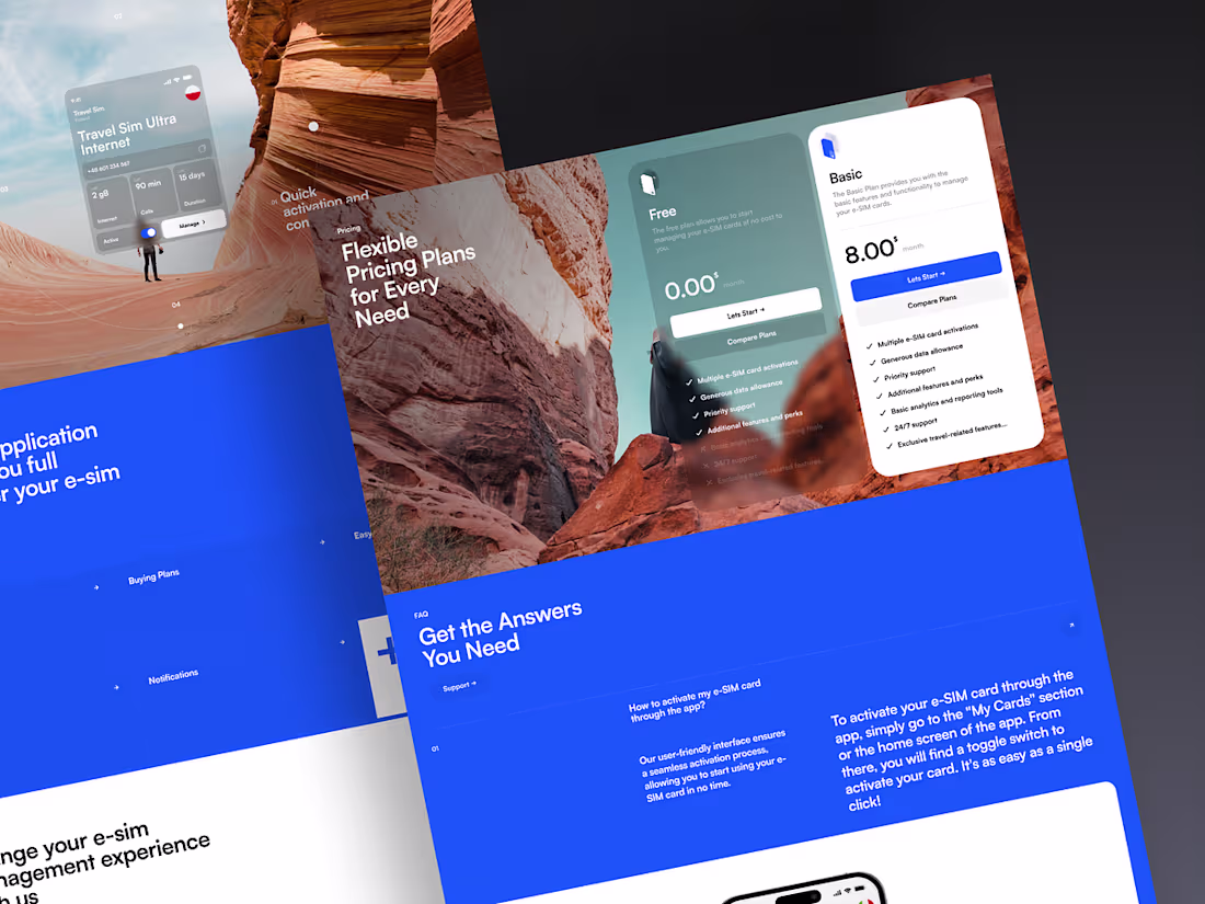 Cover image for E-manager - Website design for E-Sim card management
