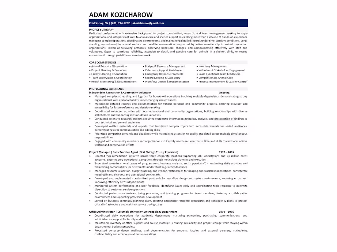 Cover image for I created the project manager’s resume from start, presentin...
