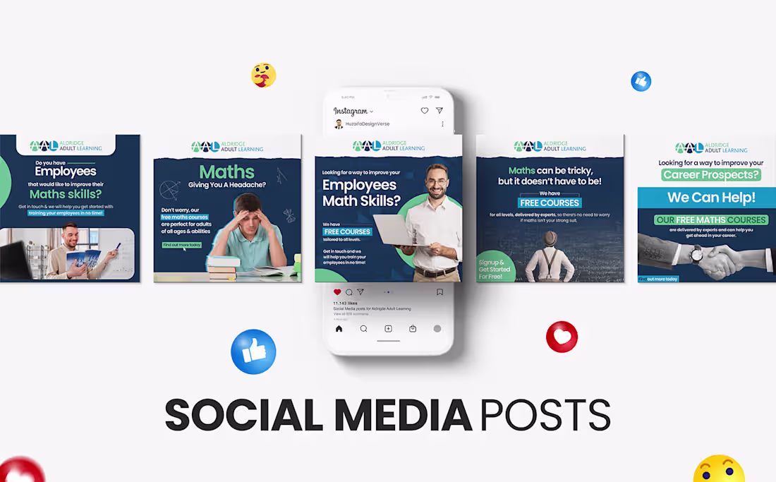 Cover image for Social Media Posts - Aldridge Adult Learning UK