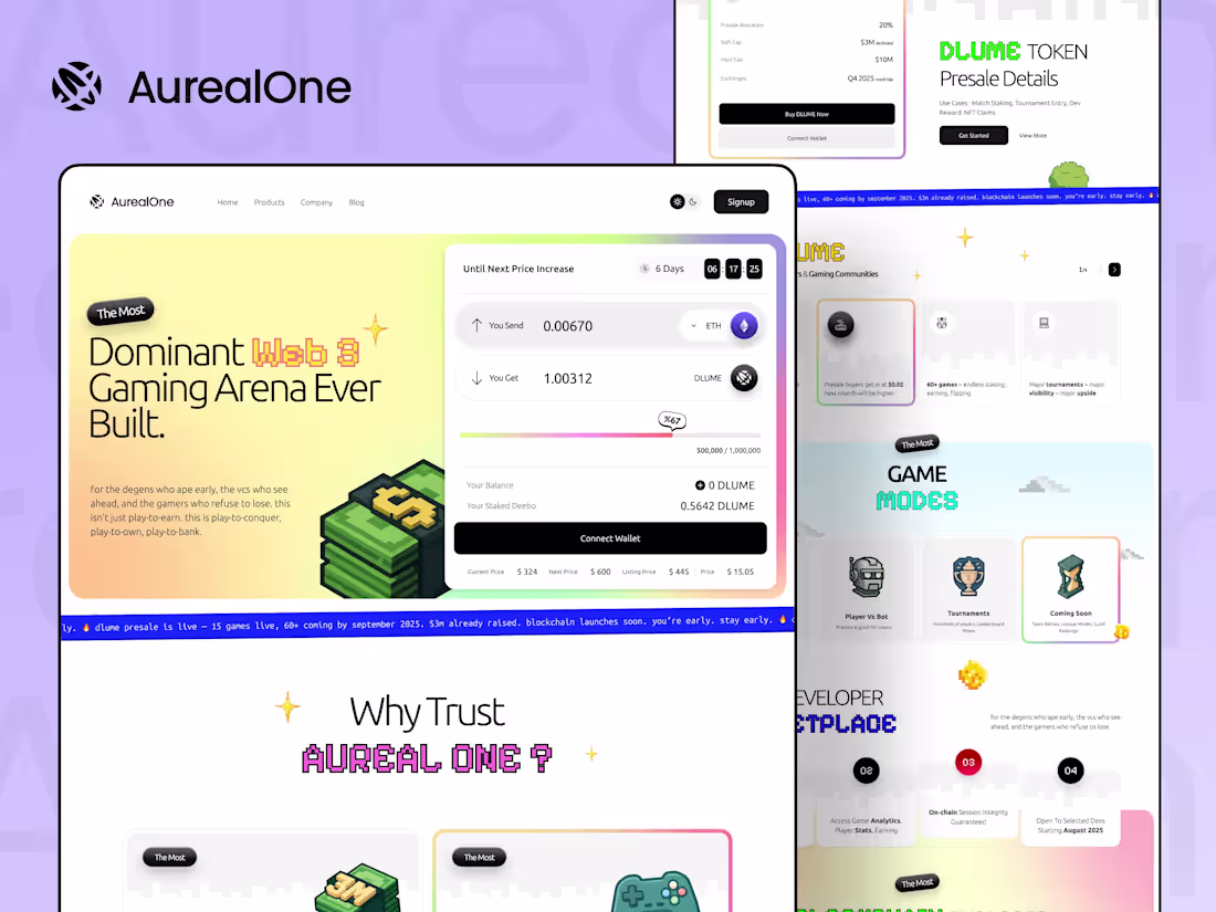 Cover image for Web3 Gaming Platform UI 🎮 Play-to-earn ecosystem Pixel vibe...