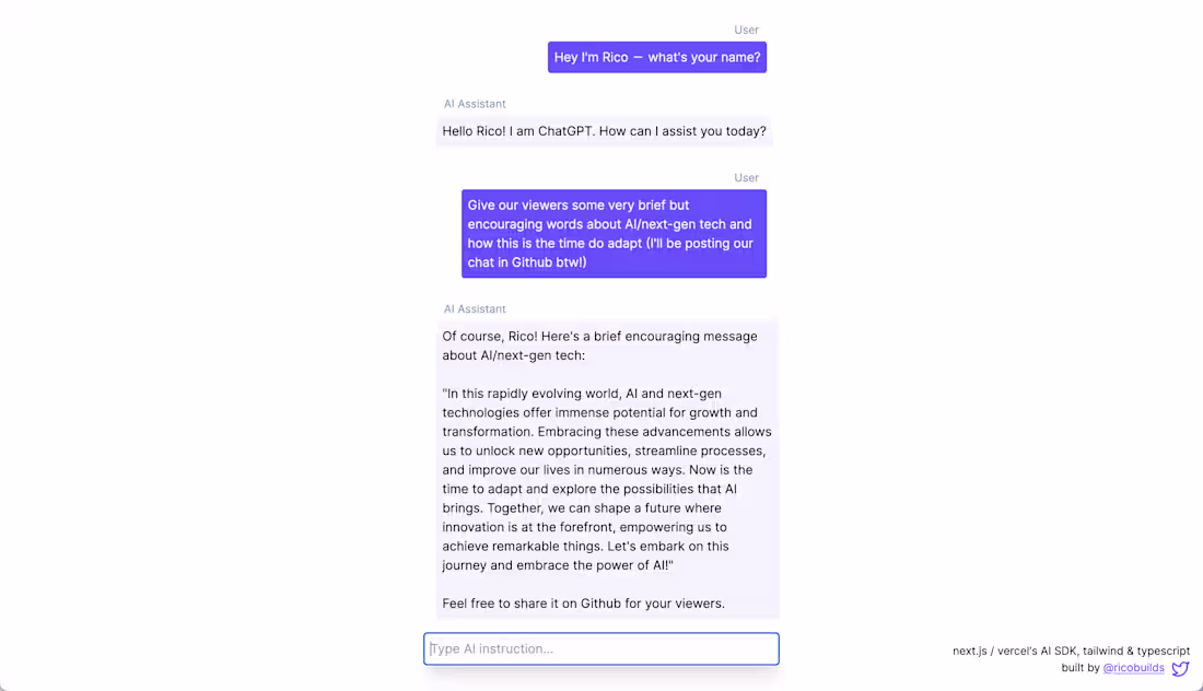Cover image for AI Chatbot with Next.js & OpenAI