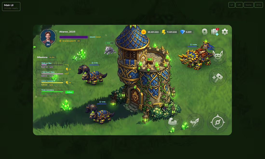 Cover image for Intarface for mobile game.