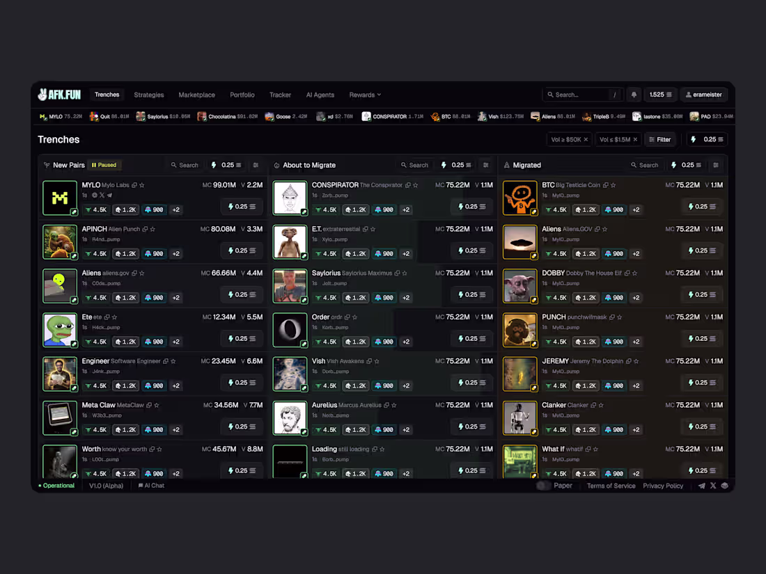 Cover image for Trenches UI/UX, crafted for AI-powered