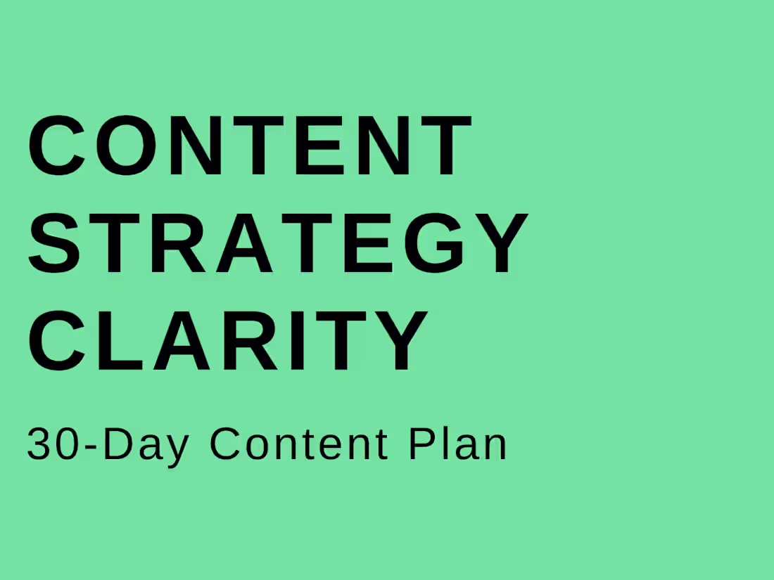 Cover image for  Content Strategy (30-Day Content Plan)