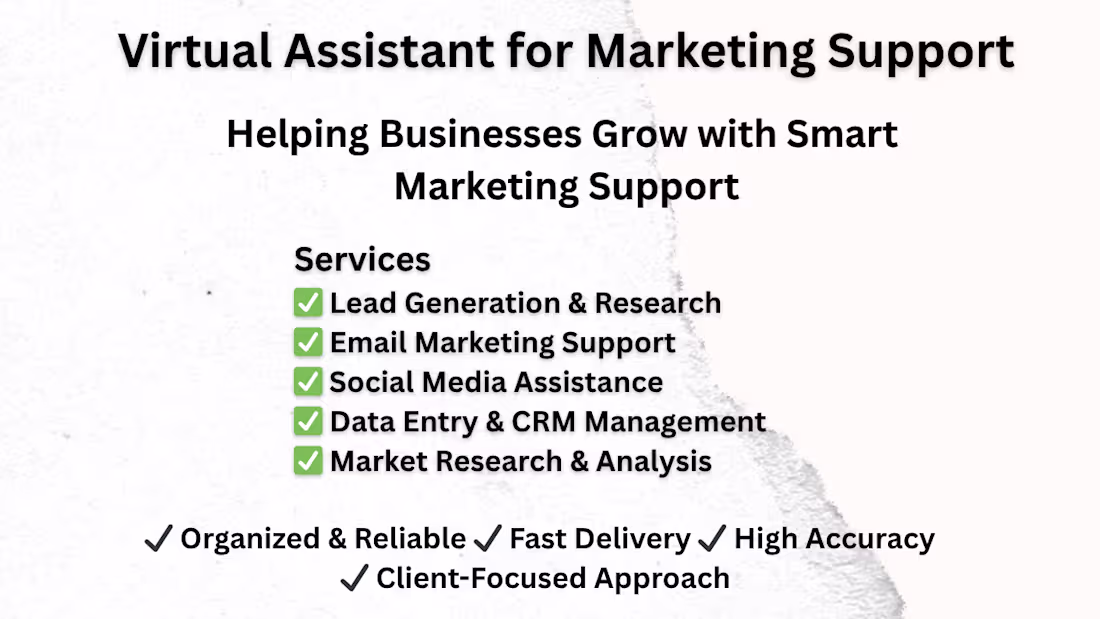Cover image for Virtual Assistant for Marketing Support
Virtual