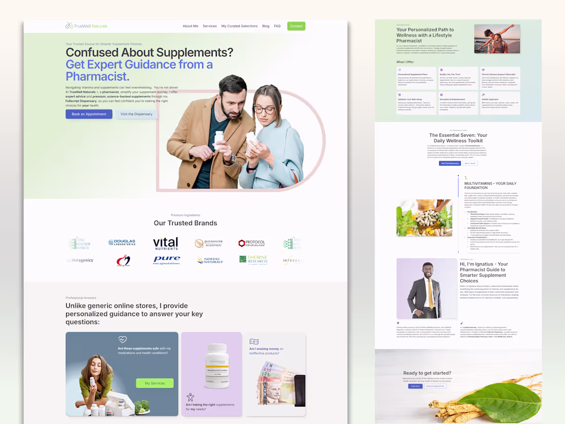 Cover image for Website for Pharmaceutical Supplements ✦ TrueWell