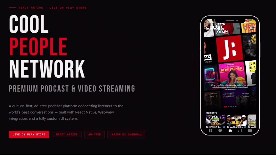 Cover image for Live social podcast platform on