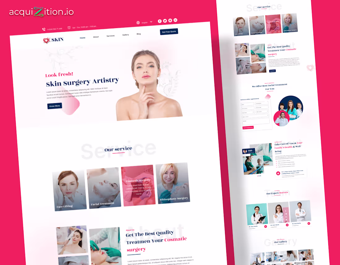 Cover image for Skin Surgery Artistry – WordPress Website The Brief The clin...
