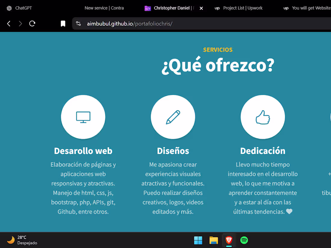Cover image for Custom portfolio in HTML - Responsive