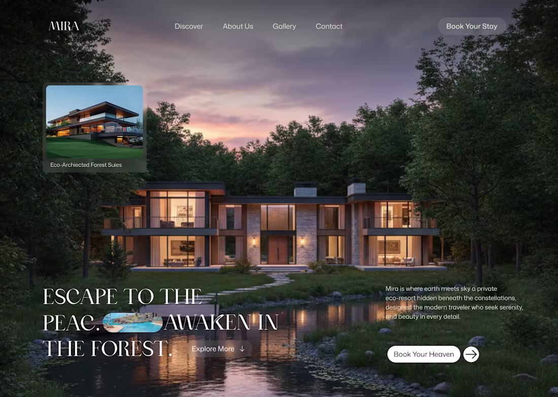 Cover image for Resort Home Page Design | Landing Page Design | UI/UX