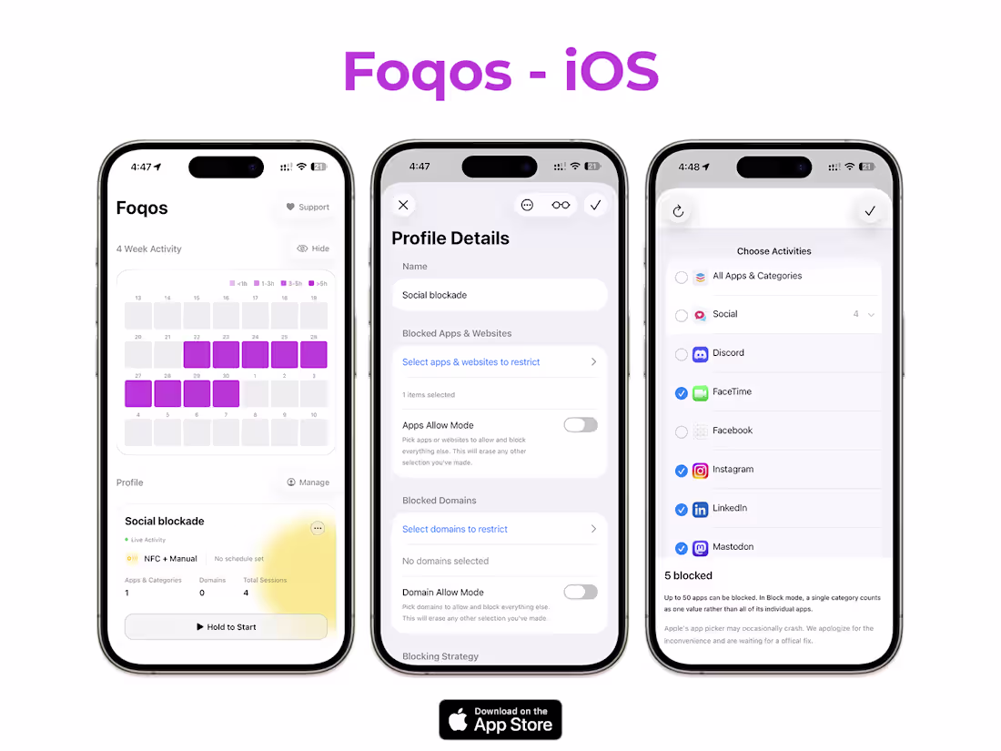 Cover image for Foqos — NFC Focus App for iOS