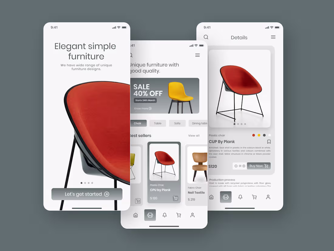 Cover image for Elegance furniture website & app design