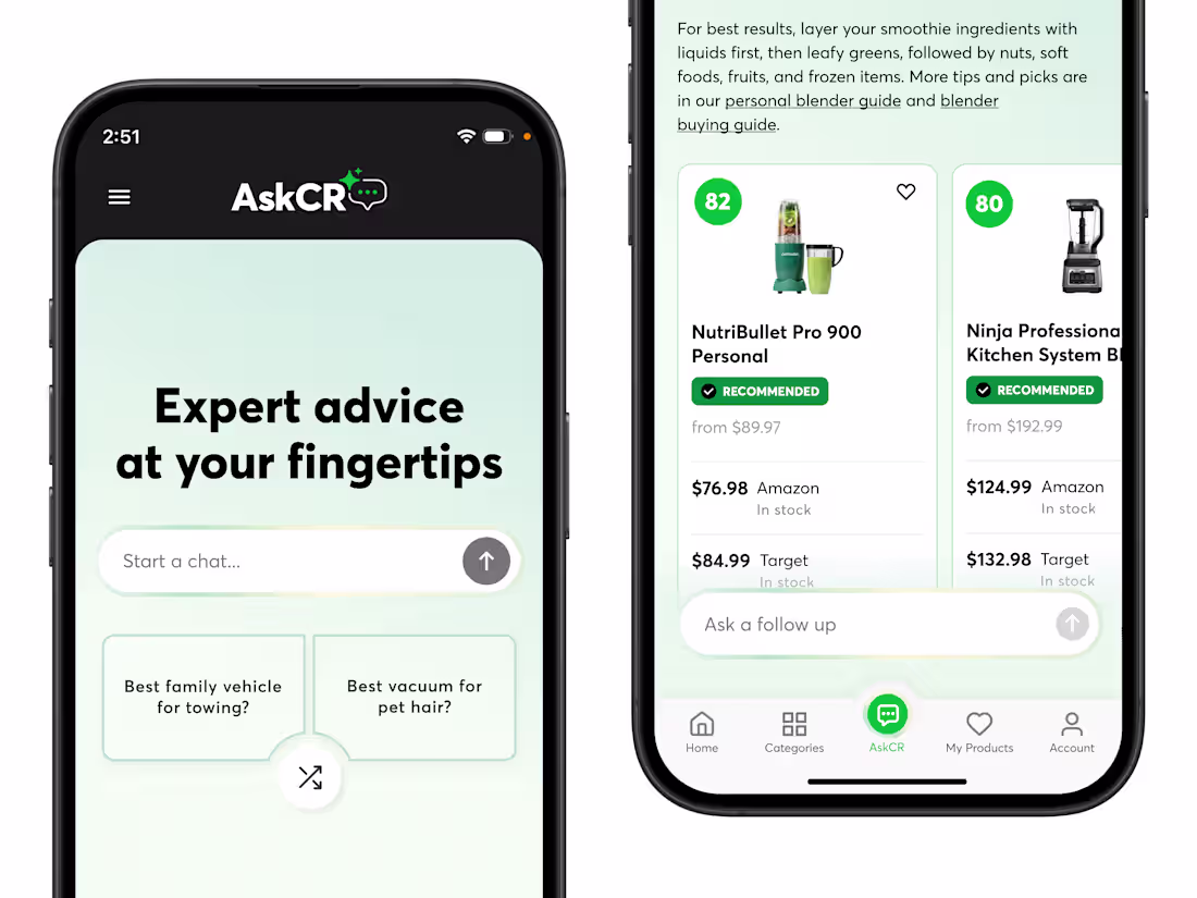 Cover image for AskCR by Consumer Reports: AI-powered product guidance