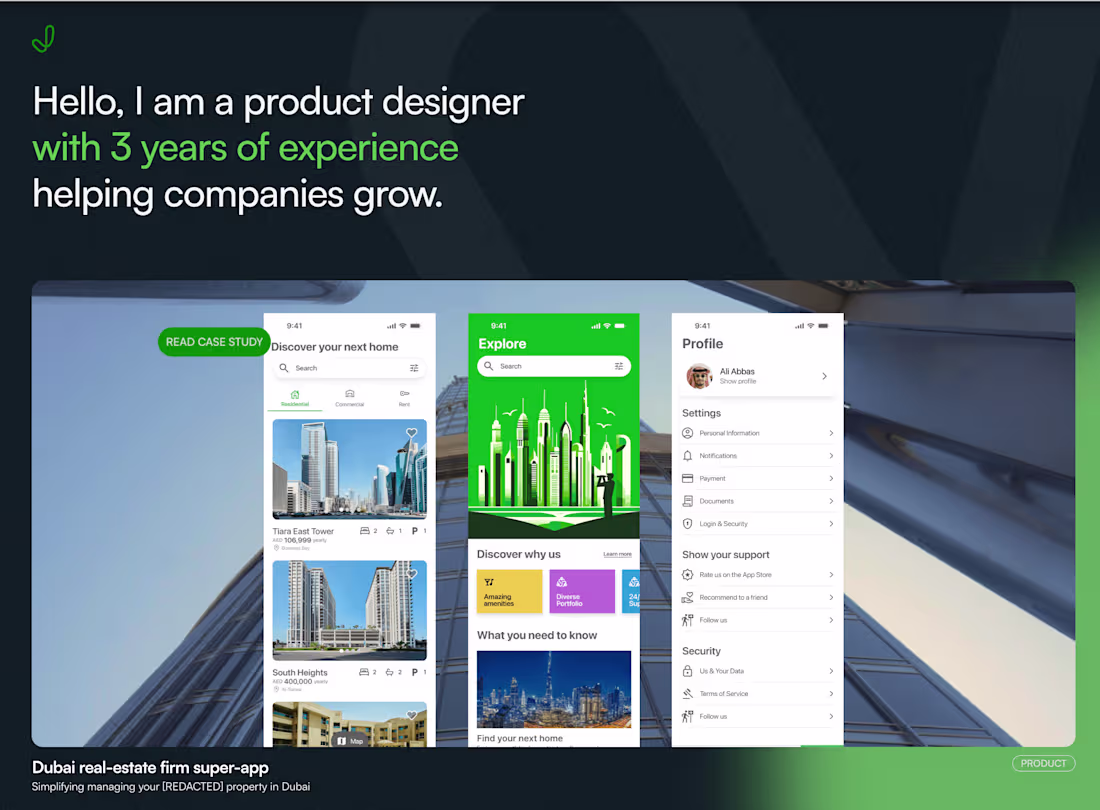 Cover image for Product Designer Portfolio