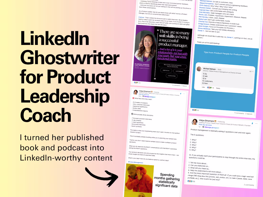 Cover image for LinkedIn Ghostwriter for Product Leadership