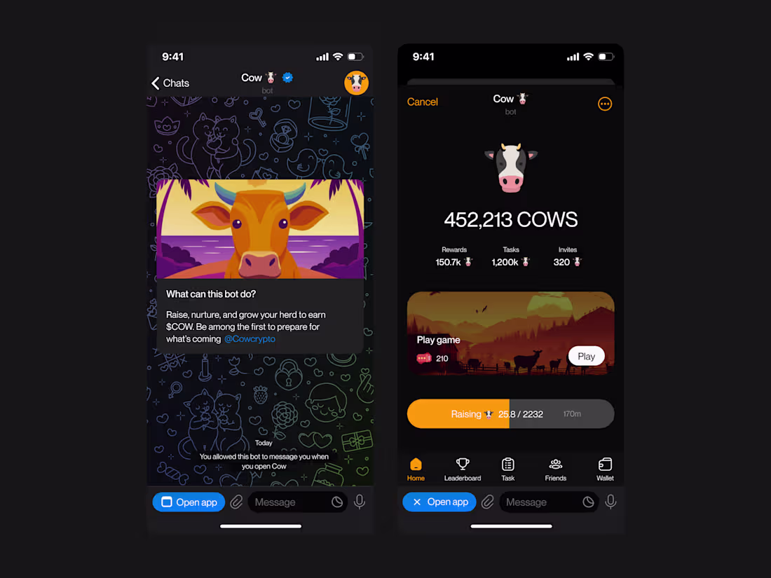Cover image for Cow 🐮- Web3 Telegram Mini Game