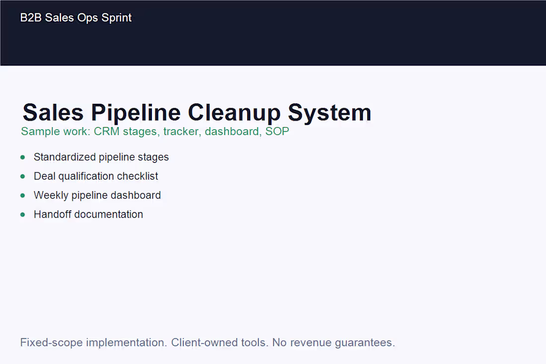 Cover image for Sample Sales Pipeline Cleanup System