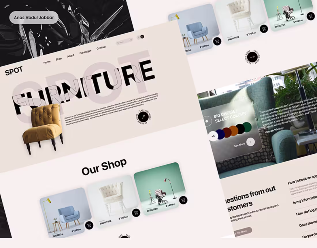 Cover image for Spot E commerce Website on Behance