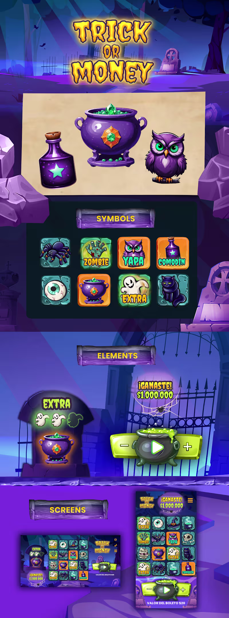Cover image for Trick or Money — Halloween Slot Game UI & Assets