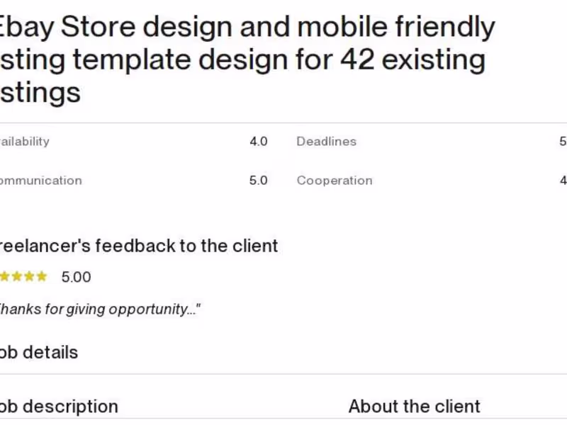 Cover image for Ebay Store design and mobile friendly listing template design