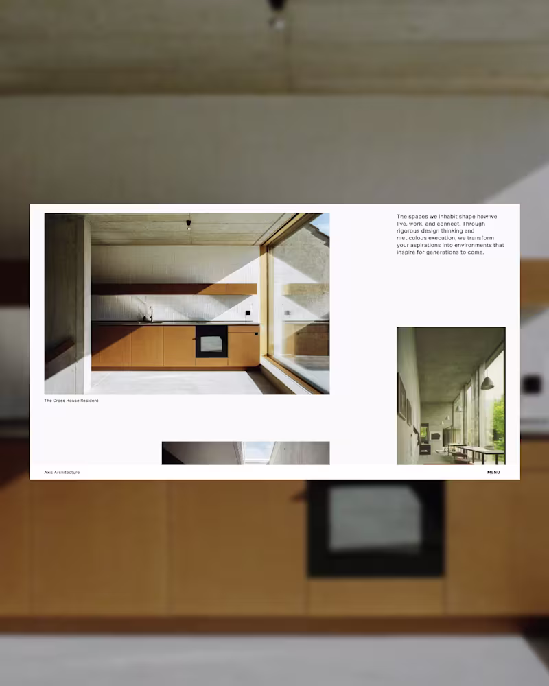Cover image for Axis Architecture's new landing page reimagines the digital ...