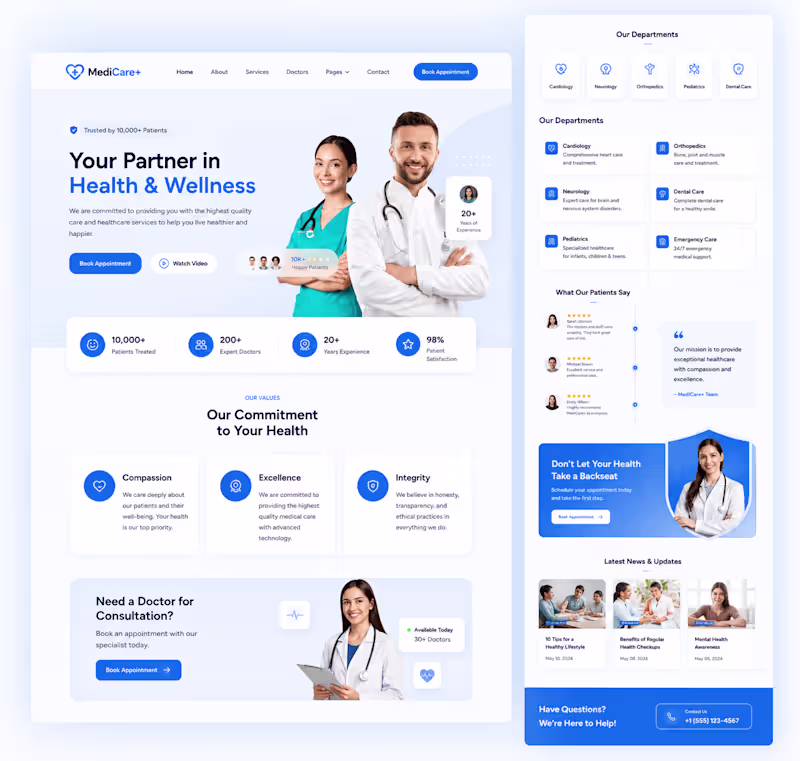 Cover image for PulseCare – Modern Healthcare Website
