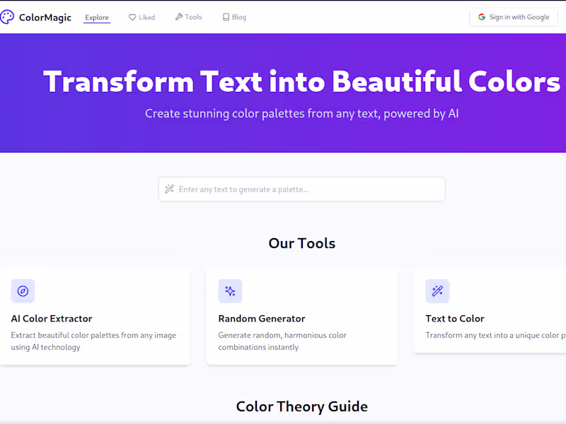 Cover image for ColorMagic - AI-Powered Color Palette Generator
