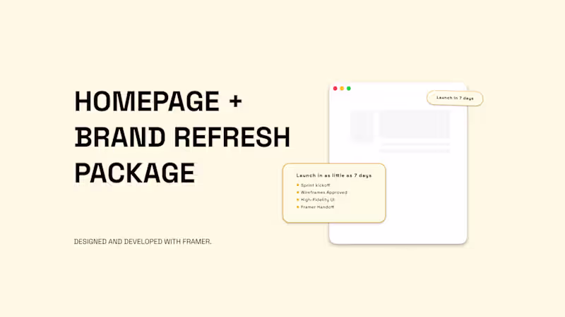 Cover image for Homepage + Brand Refresh Package