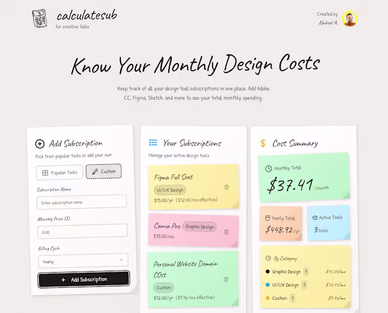 Cover image for Free WebApp to Calculate Monthly Subscriptions Effortlessly