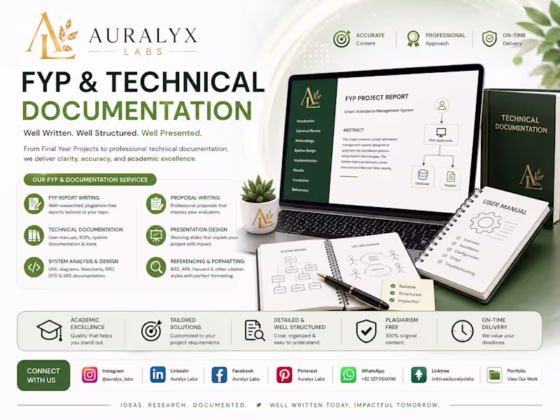 Cover image for Final Year Project (FYP) & Technical Documentation Services