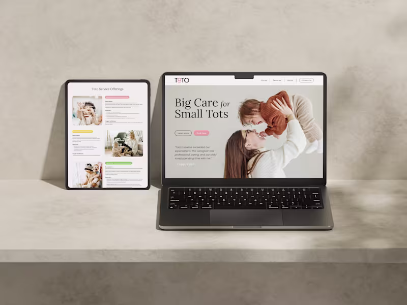 Cover image for Toto Nanny Placement Services | Branding + Website Design