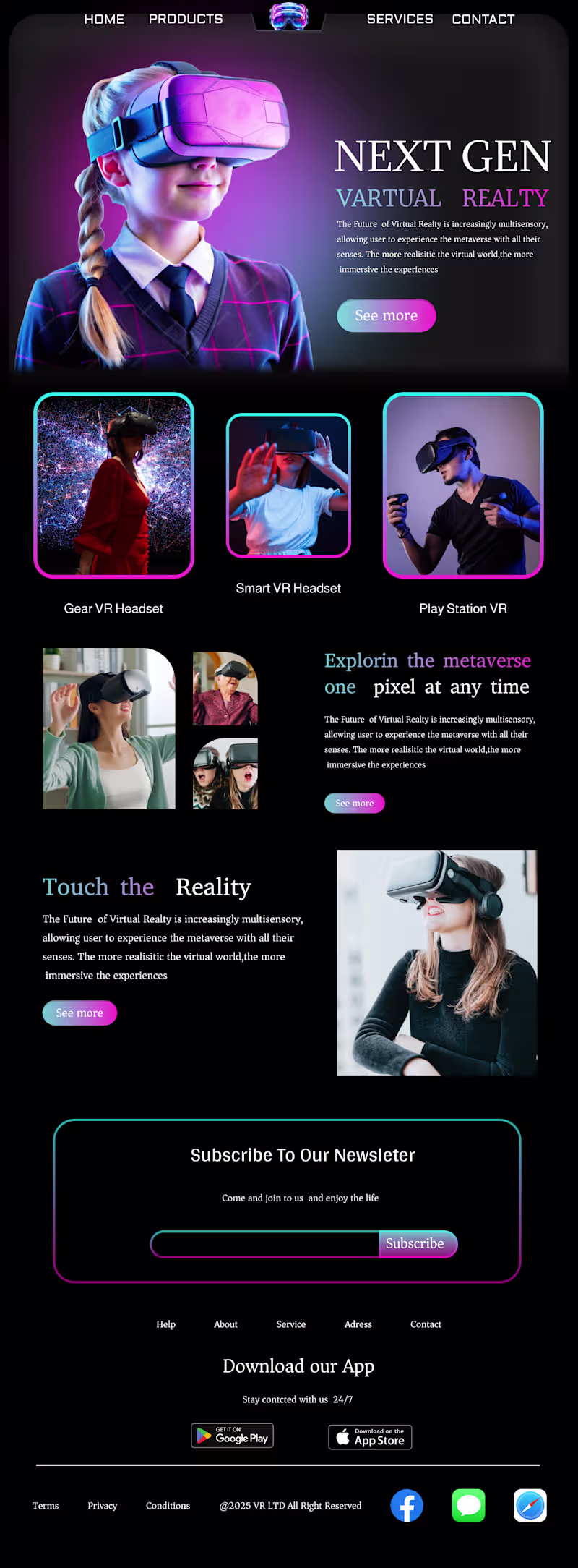 Cover image for VR Website