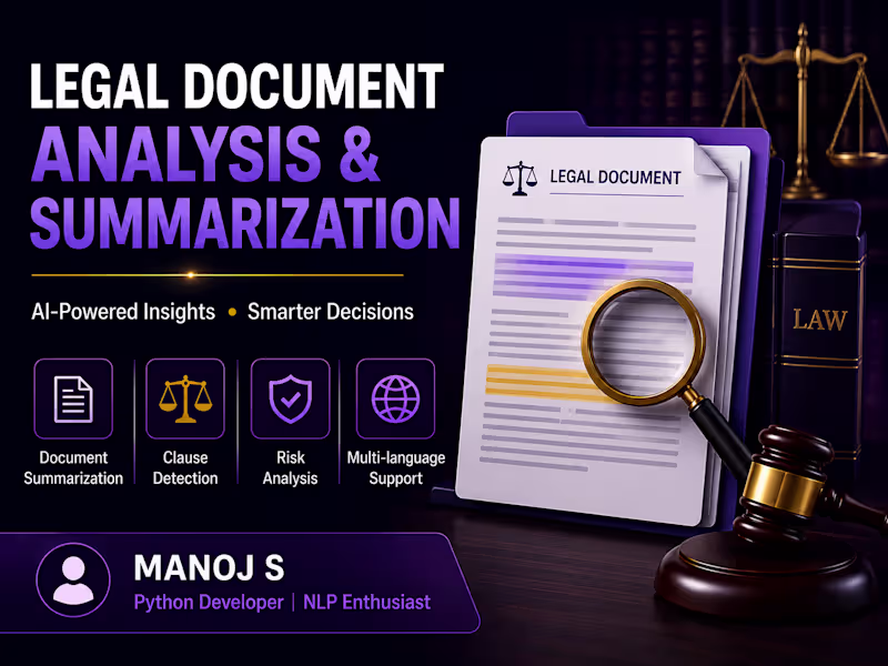Cover image for Legal Document Analysis & Summarization