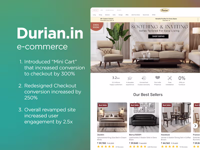 Cover image for Durian's Conversion hiked by 300% after we Redesigned its UX 