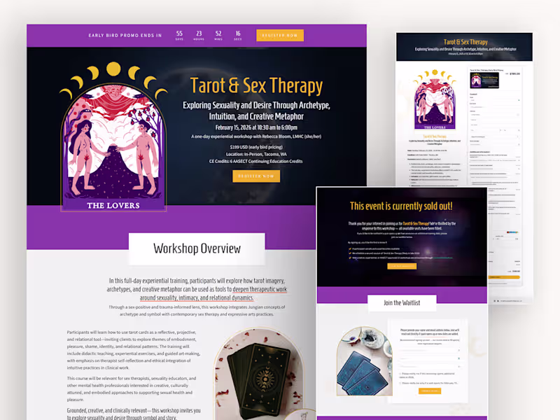 Cover image for Tarot Sex Therapy Workshop Event Funnel