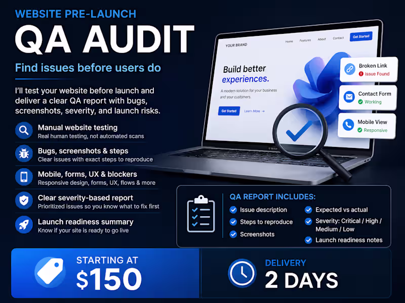 Cover image for Website Pre-Launch QA Audit