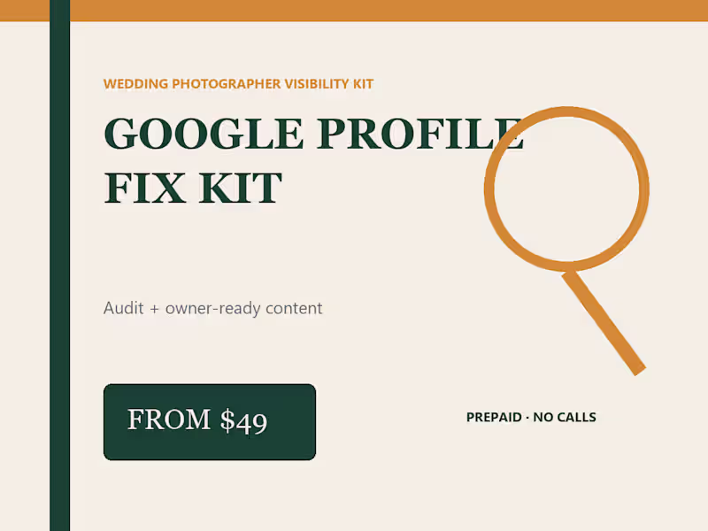 Cover image for Google Profile Audit for Wedding Photographers
