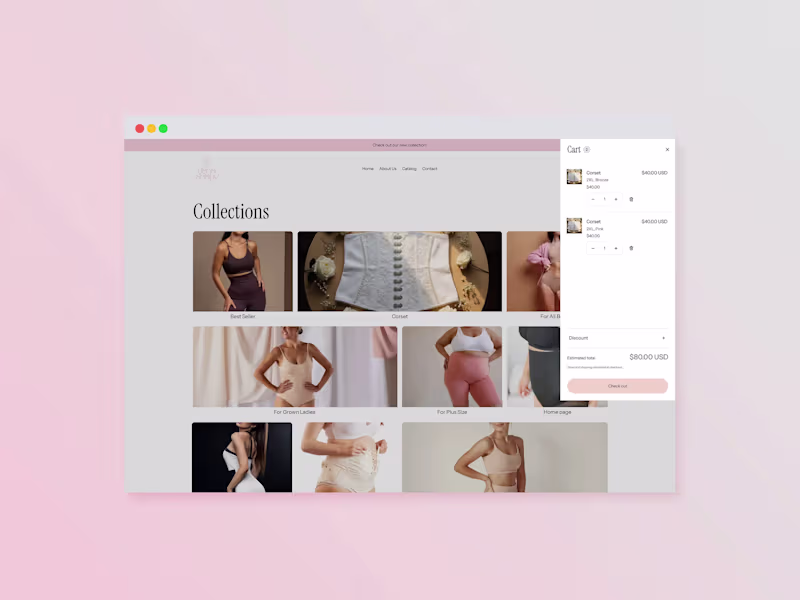 Cover image for Dana Shape Shopify E‑commerce Website | UI/UX Store Design