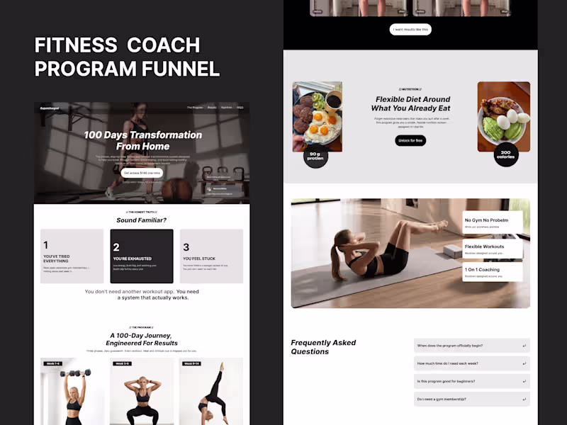 Cover image for Fitness coach website for personal trainers