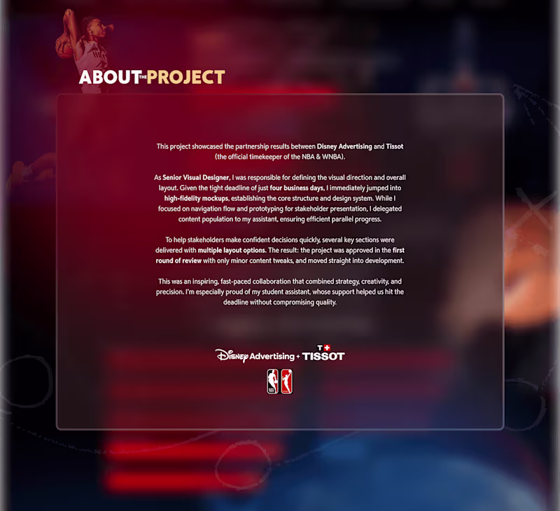 Cover image for Disney Advertising and TISSOT partnership (NBA+WNBA)
