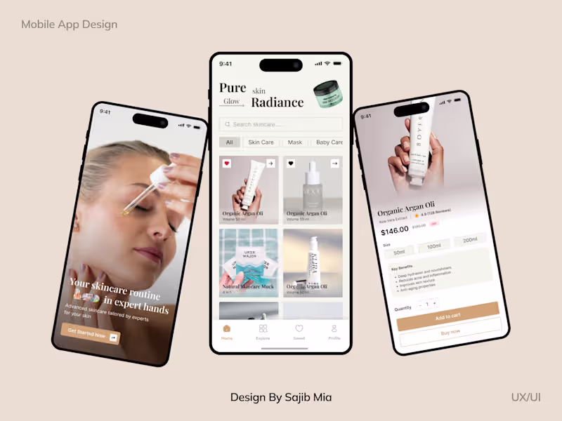 Cover image for Skincare Mobile App UI Design