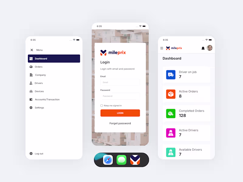 Cover image for Mileprex, React JS, Admin