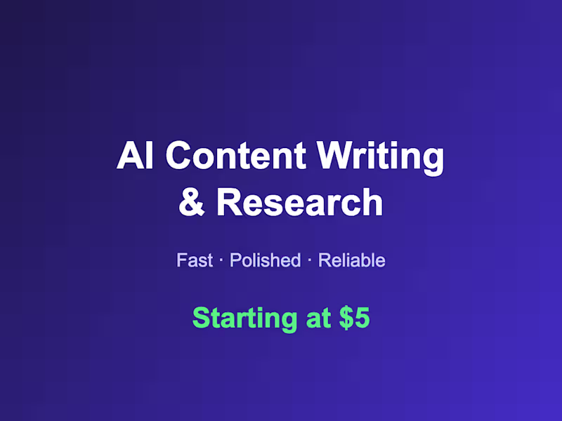 Cover image for AI Content Writing & Research