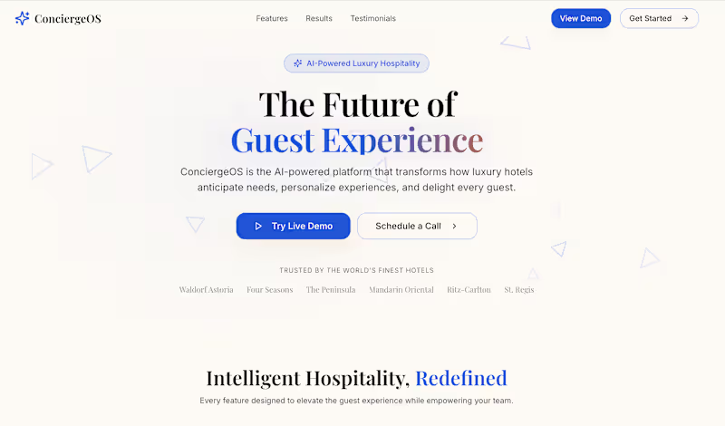Cover image for ConciergeOS — AI-Powered Hotel Operations