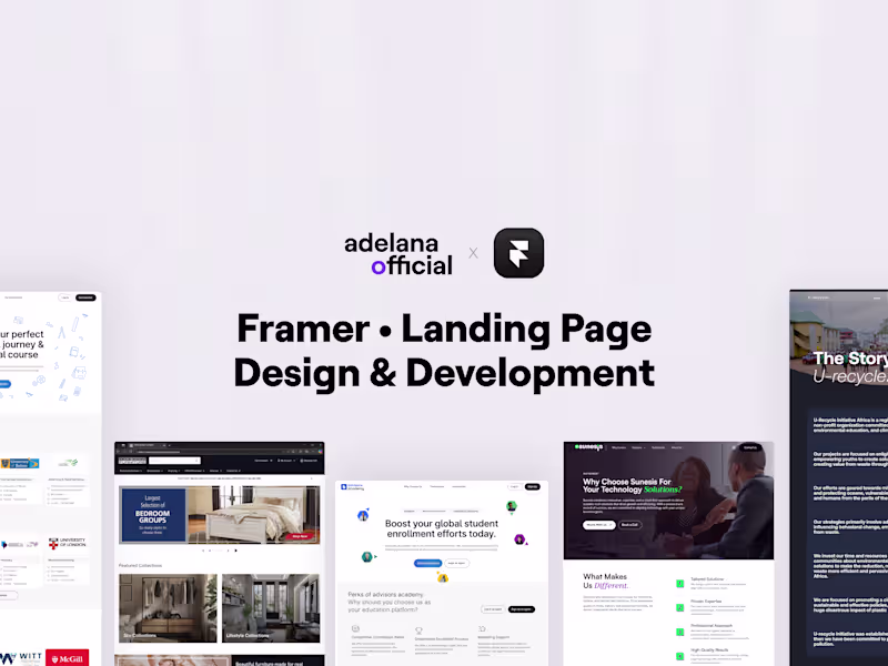 Cover image for Framer • Landing Page Design & Development