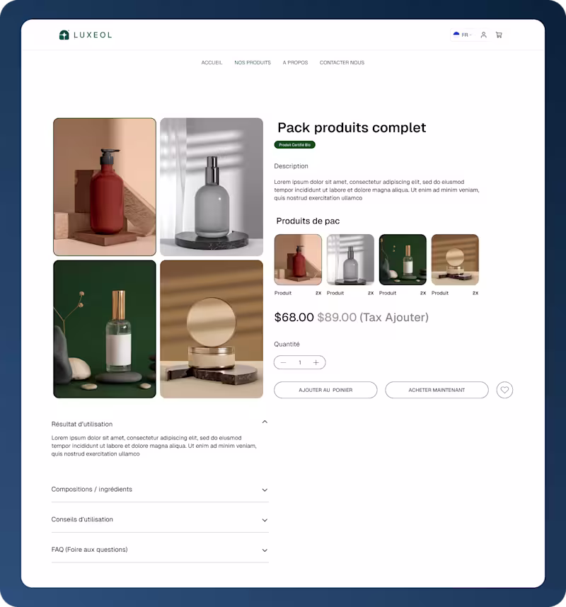 Cover image for Luxeol: Skincare Web design 