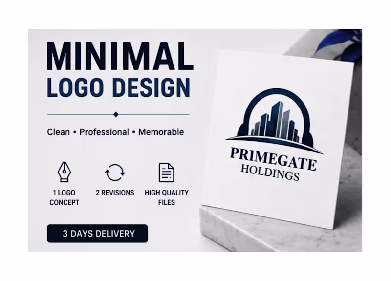 Cover image for Modern Minimal Logo Design for Businesses & Startups