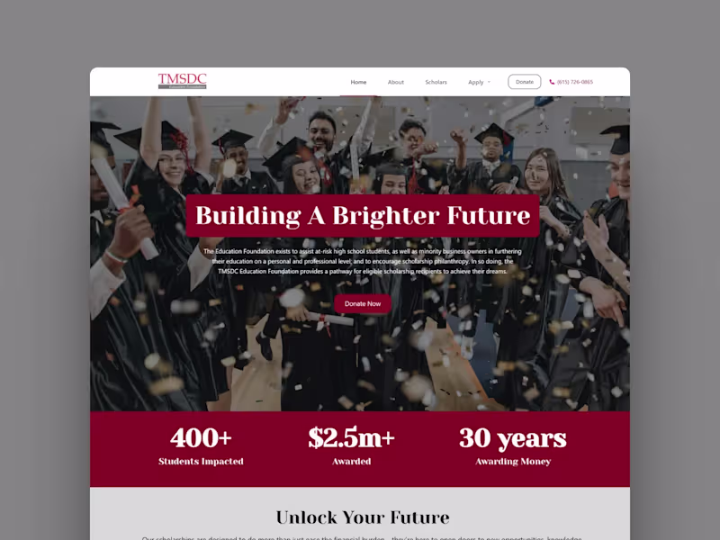 Cover image for TMSDC Education Foundation Website Design