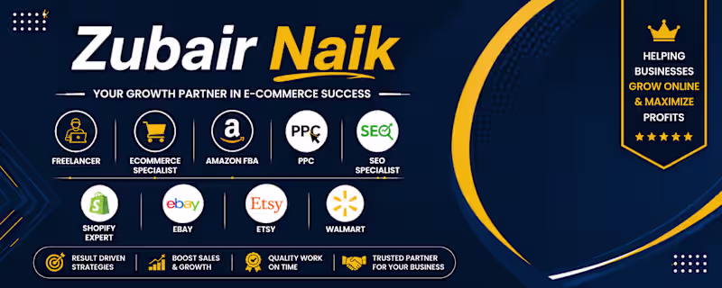 Cover image for Amazon FBA | PPC | Ecommerce Consultant | SEO Specialist 