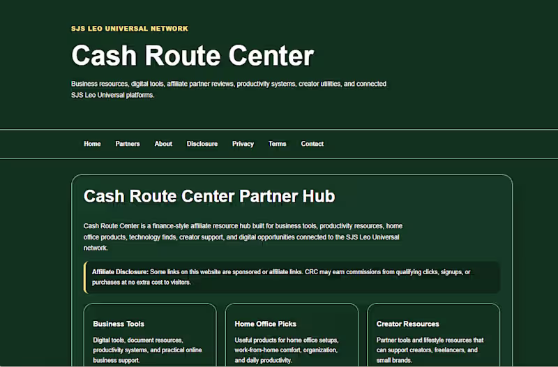 Cover image for Cash Route Center— Affiliate Resource Hub